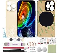 ReuWeu Coque arrière de rechange en verre compatible avec iPhone 14 Pro 6,1" + outils professionnels (or)