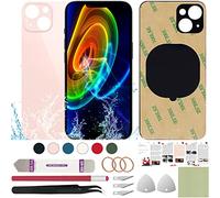 ReuWeu Vitre arrière de rechange compatible avec iPhone 13 6,1" + outils professionnels (rose)