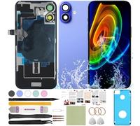 ReuWeu Vitre arrière de remplacement compatible avec iPhone 16 Plus 6,7" (Bleu outremer)