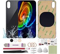 ReuWeu Vitre de rechange arrière compatible avec iPhone Xs Max 6,5" + outils professionnels (gris sidéral)