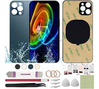 ReuWeu Vitre de rechange pour écran arrière compatible avec iPhone 12 Pro 6,1" + outils professionnels (Bleu Pacifique)