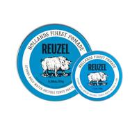 REUZEL Blue Pomade 2026 Road Trip Set 95g + 35g Travel Tin | Water Based Strong Hold High Shine Pomade. Concentrated Barber-Grade Styling for Most Hair Types. Vegan.