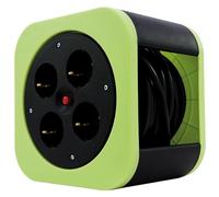 REV 0010012400 multiprise 10 m 4 sortie(s) CA Intérieur Noir, Vert - Multiprises (10 m, 4 sortie(s) CA, Intérieur, 1,5 mm², Noir, Vert, 230 V)