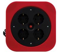 Rev 0010012600 Base Multiple 10 M 4 Prises Ca Intérieur Noir, Rouge