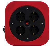 Rev 0010012600 Base Multiple 10 M 4 Prises Ca Intérieur Noir, Rouge