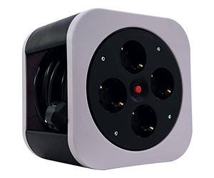 REV 0010012800 multiprise Intérieur 10 m 4 sortie(s) CA Noir, Gris - Multiprises (Intérieur, 10 m, 4 sortie(s) CA, Surchauffe, 1,5 mm², Noir, Gris)