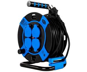 REV 0010105812 multiprise 25 m 4 sortie(s) CA Extérieur Noir, Bleu - Multiprises (25 m, 4 sortie(s) CA, Extérieur, IP44, 1,5 mm², Noir, Bleu)