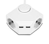REV 0015400103 Multiprise d'angle 2 Prises avec 2 Ports USB Blanc 150 cm 2300 W 16 A