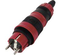 REV 0018211000 Fiche électrique mâle avec terre Polycarbonate, caoutchouc 230 V rouge, noir IP44