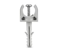 REV 0509746555 Colliers de serrage EN16 pour tubes iso Ø 16 mm, chevilles + vis, gris