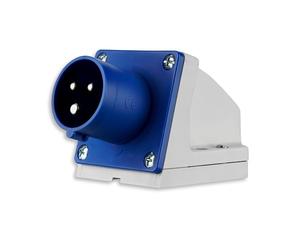 REV 0510615555 Caravan, prise murale CEE 230 V, 3 pôles, 1Ph + N+ PE, IP44, bleu