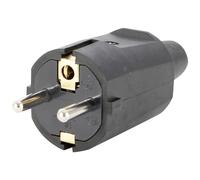 REV 0512091777 Fiche électrique mâle avec terre caoutchouc 250 V noir IP20