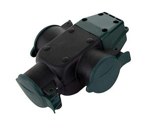 REV 0512156555 Coupleur de terre triple couplage Thermoplastique IP44 16A Noir