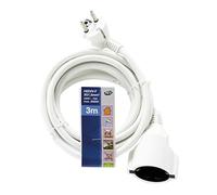 REV 16030114 Rallonge avec fiche coudée 3 m, 3680 W, Weiß, 3m
