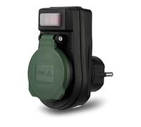 REV Adaptateur avec Interrupteur IP44 Noir/Vert