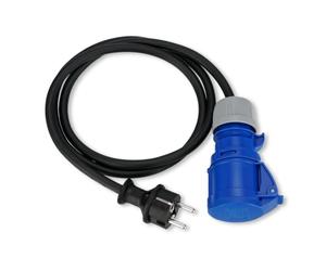REV Adaptateur CEE - Caravane Schuko vers Prise, IP44, 1,5m, 3500W, Noir | Protection contre les éclaboussures IP44 - 3500 W