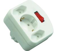 REV Adaptateur combiné triple avec interrupteur blanc (00135101)