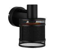 REV Applique murale vintage 1 lampe E14 orientable métal & tissu noir
