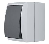 REV AquaForm 0510295777 Interrupteur croisé pour pièces humides IP44 2 pôles Montage en saillie Gris