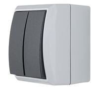 REV AquaForm 0511571777 Interrupteur série pour pièces humides IP44 unipolaire Montage en saillie Gris