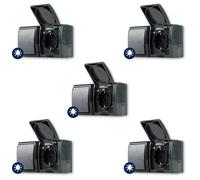 REV AquaForm - Lot de 5 prises - Combinaison d'interrupteurs A/W - IP44 - Bipolaire - Montage en saillie - Anthracite