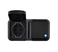 REV AquaStorm 0004970400 Prise murale avec interrupteur A/W, IP55, montage horizontal, anthracite