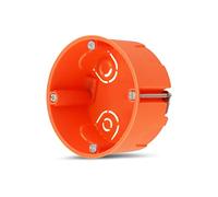REV Boîte d’encastrement pour cloisons Creuses - Lot de 25, Ø 68mm, Profondeur 35mm, avec vis, Orange