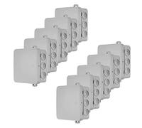 REV Boîtier de distribution, boîtier de dérivation à 12 voies 85 x 85 x 37 mm, IP54, 10 pièces, gris