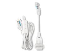 REV Câble pour lampe, douille E14, interrupteur et fiche, 2 A, max. 60 W. Câble : 2 m, blanc