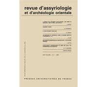Rev. d'assyrio. et d'archéo. orient. 2000, vol. 94 (1) Tome 00 -1-94 - Collectif - Puf - broché - Revue