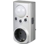 Rev Détecteur de Mouvement avec fiche intermédiaire ǀ Automatique Détecteur de Mouvement Portée jusqu'à 7 m et 120 ° Angle de détection ǀ Couleur : Argent Argent G