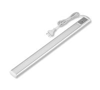 REV Éclairage sous meuble de cuisine LED - Éclairage d'armoire en aluminium 60 cm, 10 W, 800 lumens, 3000 K, éclairage de cuisine plat avec capteur, montage facile, argent