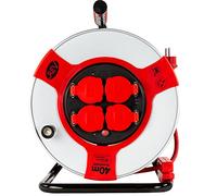 REV Enrouleur de câble EX, 40 m, H07RN, IP44, 3000 W, avec Contact abrasif, extérieur, 4 Prises de Contact de Protection, Rouge