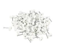 REV Express Clamps Lot de 200 serre-câbles 4-7 mm Longueur de clou 25 mm Blanc