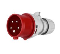 REV Fiche CEE 16A 400V Rouge, 5 pôles, 3 Phases + N + PE, IP44, Prise Industrielle triphasée