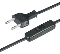 REV Fiche Euro Câble d'alimentation avec interrupteur à cordon 2m noir