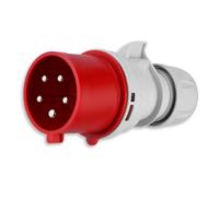 REV Fiche mâle CEE - 400V, 32A, 5 pôles, 3P+N+ PE, étanche IP44, rouge