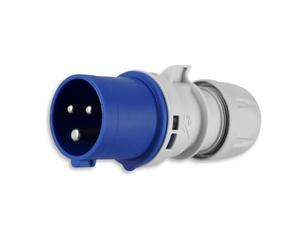 REV Fiche mâle CEE - IP44, 230V, 16A, 3P, Caravane, Bleue