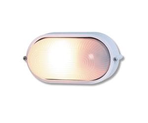 REV Hublot ovale E27 - IP44, applique murale ou plafonnier blanc | Douille pour ampoule jusqu’à 60 W | pour intérieur et extérieur