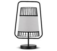 REV Lampe de bureau au design moderne avec abat-jour en métal et interrupteur intermédiaire - Lampe de table avec douille E27 pour table de chevet, bureau et bureau - 46,5 cm