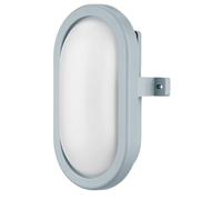 REV Lampe de cave - Lampe LED ovale pour pièces humides (10 W, 800 lm, IP44), utilisable comme lampe de plafond ou murale, lampe pour pièces humides, grise