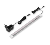 REV Lampe encastrée pour cuisine à LED - Éclairage d'armoire en aluminium 30 cm, 3 W, 210 lumens, 3000 K, éclairage de cuisine plat avec capteur, installation facile, argent