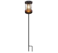REV - Lampe solaire bronze pour l'extérieur - Lampe solaire avec piquet au look rétro - Lanterne solaire parfaite pour le jardin, la terrasse et le balcon - IP44 protégée contre les projections d'eau