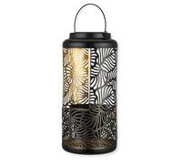 REV Lampe solaire - Lampe de jardin de 38 cm avec bol décoratif et arceau de suspension - Belle décoration de jardin, métal, IP44, noire