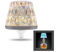 REV LAMPRUSCO CRISTAL Lampe de table sans fil RVB sans fil 130 lm 1,6 W 2500 mAh - Lumière bouteille à intensité variable en différentes couleurs - Lampe de table tactile pour intérieur et extérieur