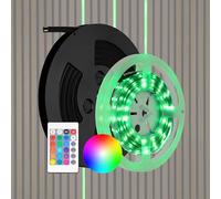 REV LED pour panneaux acoustiques - 3 m, autocollant, RVB et blanc, à intensité variable, découpable, avec profil LED, invisible à l'état éteint