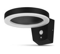 REV LED Solar wall light Round black