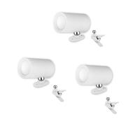 REV Lot de 3 appliques murales LED d'intérieur avec batterie, 120 lm, intensité variable, rotation à 360°, lampe de lecture sans fil, idéale pour couloir, chambre à coucher et salon, blanc