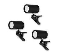 REV Lot de 3 appliques murales LED d'intérieur avec batterie, 120 lm, intensité variable, rotation à 360°, lampe de lecture sans fil, idéale pour couloir, chambre à coucher et salon, noir