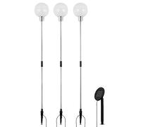 REV Lot de 3 lampes solaires d'extérieur - Hauteur : 80 cm - 3000 K - 3 lm - Décoration de jardin idéale - IP44 (blanc)